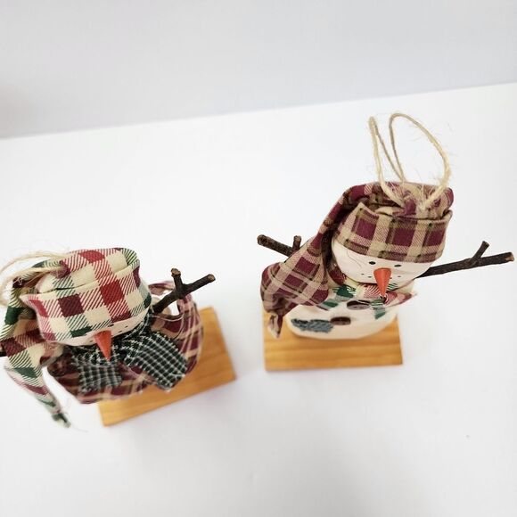 Home Interiors Mr and Mrs Snowman made of Wood for Christmas - Picture 2 of 5